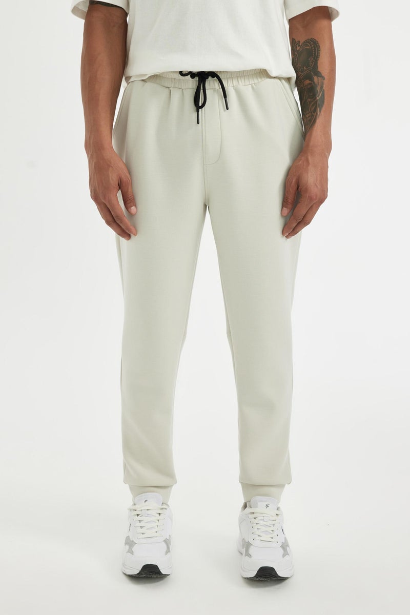 DeFacto Beige Man DeFactoFit Slim Fit Standard Leg Sweatpants Casual - Image 3